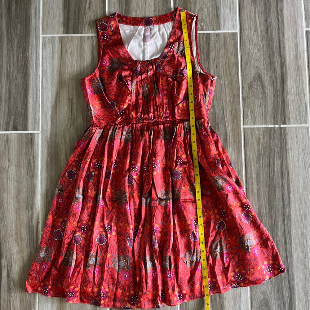 RARE Parameter Anthropologie | Floral 100% Silk Floral Sleeveless Dress | Size 8 - Picture 5 of 11